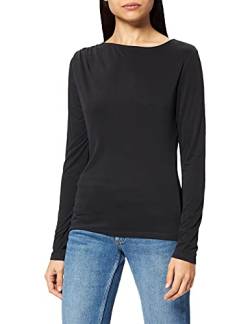 NA-KD Damen Draped Long Sleeve Top Hemd, Schwarz, 2XS von NA-KD