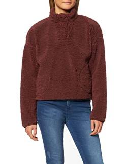 NA-KD Damen High Neck Teddy Overshirt Pullover, burgunderfarben, 36 EU von NA-KD