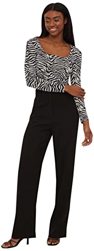 NA-KD Damen Korsett-Oberteil mit quadratischem Ausschnitt und Netzstoff Trgershirt/Cami Shirt, Schwarz/Zebramuster, X-Large von NA-KD