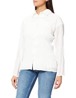 NA-KD Damen Light Pleated Shirt Hemd, gebrochenes weiß, 36 EU von NA-KD