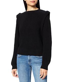 NA-KD Damen Open Back Knitted Sweater Pullover, Schwarz, 2XL von NA-KD