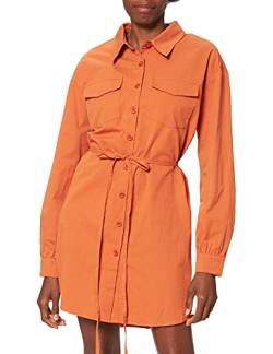 NA-KD Damen Oversize Gürtel Hemd, Orange, 34 EU (UK 8) von NA-KD