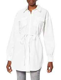 NA-KD Damen Oversized Belted Shirt Hemd, gebrochenes weiß, 34 EU von NA-KD