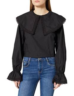 NA-KD Damen Oversized Collar Blouse Bluse, Schwarz, 32 EU von NA-KD