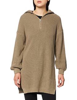 NA-KD Damen Side Slit Knitted Sweater Pullover, Khaki, XS von NA-KD