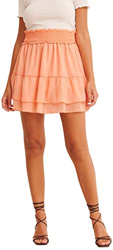 NA-KD Damen Smocked Mini Skirt Baby Rock, Desert Pink, EU 46 von NA-KD