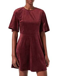 NA-KD Damen Velvet Mini Dress Lässiges Kleid, Burgundy, 36 EU von NA-KD