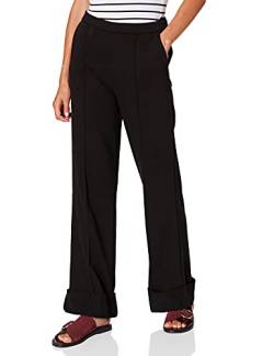 NA-KD Damen Wide Leg Jersey Pants Trainingshose, Schwarz, XL von NA-KD