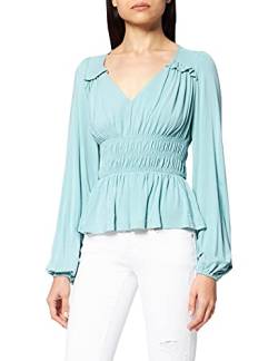 NA-KD Damen markierter Taille Bluse, grün, 44 EU von NA-KD