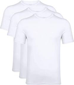 NACHILA Herren-T-Shirts, Rundhalsausschnitt, kurze Ärmel, Bambus-Viskose, 3er-Pack - Weiß - X-Groß von NACHILA