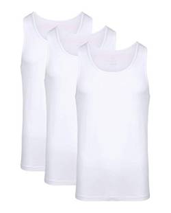 NACHILA Herren Tank Top 3er Pack Weiche Bambus Rayon Tagless Unterhemden - Weiß - X-Groß von NACHILA