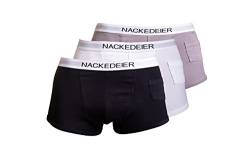 NACKEDEIER 3er Pack Herren Boxershorts mit KONDOMTASCHE (Classic, M) von NACKEDEIER