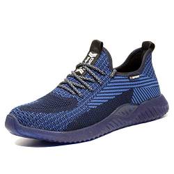 NACKINg Sicherheitsschuhe Herren S3 Arbeitsschuhe Damen Leicht Sportlich Atmungsaktiv Schutzschuhe Stahlkappe Sneaker，Blau，38EU，（240） von NACKINg