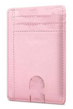 NAERSI® Slim Wallet für Herren | RFID Blocking Minimalist Kreditkartenetui - Dünne Kartenetui mit kleinem Geldfach für Herren, Rosa (Pu), 11.4*8*0.9cm, Modern von NAERSI