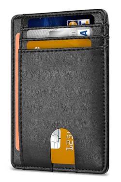 NAERSI® Slim Wallet für Herren | RFID Blocking Minimalist Kreditkartenetui - Dünne Kartenetui mit kleinem Geldfach für Herren, schwarz 1, 11.4*8*0.9cm, Modern von NAERSI