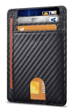 NAERSI® Slim Wallet für Herren | RFID Blocking Minimalist Kreditkartenetui - Dünne Kartenetui mit kleinem Geldfach für Herren, schwarz 2, 11.4*8*0.9cm, Modern von NAERSI