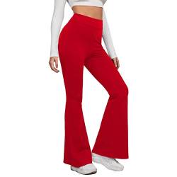 NAFING Damen Sport Leggings High Waist Jazzpants Tanz Flared Leggings High Waist Yogahose Booucut Schlaghose Bauchkontrolle Slim Fit Leggings Sporthose Freizeit Jazzpants Yoga Pants von NAFING