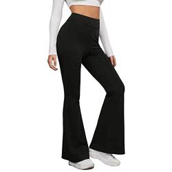 NAFING Damen Sport Leggings High Waist Yogahose Booucut Schlaghose Push Up Long Sports Trousers Bauchkontrolle Slim Fit Leggings Sporthose Damen High Waist Sporthose Leggings Blickdichte Hose von NAFING