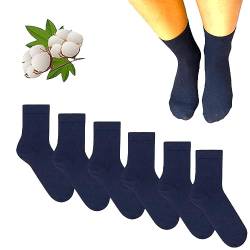 NAGAD 6 Paar Schulsocken für Mädchen und Jungen, Sportsocken, Marineblau, Schuluniform, Socken für Kinder oder Babys, kurze Socken für Kinder, marineblau, 29-32 von NAGAD