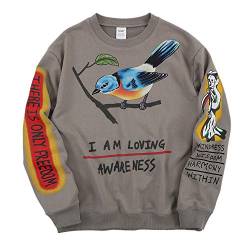 NAGRI Herren Fleece Crewneck Sweatshirt Holy Kanye Sweatshirt Langarm Pullover Sweatshirt Hoodie, GRAU, Large von NAGRI