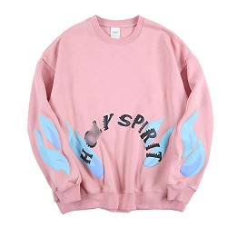 NAGRI Herren Fleece Crewneck Sweatshirt Holy Kanye Sweatshirt Langarm Pullover Sweatshirt Hoodie - Pink - Mittel von NAGRI