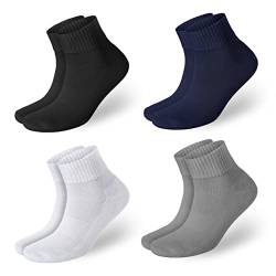 NAHLE ® 6 Paar Sneaker Socken Herren Damen Baumwolle Halbsocken Weiß Grau Schwarz Blau Unisex Sportsocken (Weiß, 47-50) von NAHLE