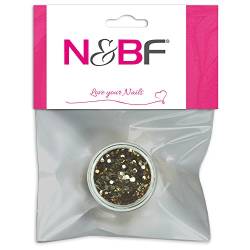 N&BF Nail Art Pailetten mittelgroß | Light Bronze | Glitzer Pulver für Gel und Acryl Modellagen | Glitter Staub zum Einstreuen | Nageldesign Glimmer Pailletten Puder von NAILS FACTORY