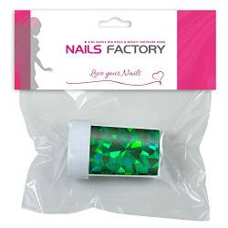 N&BF Nail Art Transferfolie Hologram Green (Grün) | Metallic Glitter Zauberfolie | Nageldesign Strip Folie für Nagelspitzen | Glitter Chromfolie für Gel & Acryl Modellagen | Transfer Nagelfolie von NAILS FACTORY