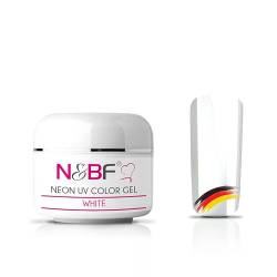 N&BF Neon Farbgel 5ml | White (Weiß) | UV Colour Gel für Gelnägel | Effektgel für künstliche Fingernägel mittelviskos | Made in EU | Nagelgel UV neon | Colorgel ohne Säure + selbstglättend von NAILS FACTORY