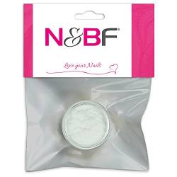 N&BF Velvet Puder Rose White (Weiß) | Samtpuder für Gelnägel & Nagellack | Nailart Plüsch Pulver | Flocking Powder für Nageldesign | Puschel Puder Dust im Samt Look von NAILS FACTORY