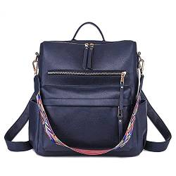 NAITOKE Damen Rucksack Anti Diebstahl Damen Mode Kunstleder Rucksack Muttertagsgeschenk,0297Marine-2 von NAITOKE