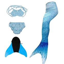NAITOKE Meerjungfrauenschwanz mit Flosse für Mädchen Meerjungfrau mit Mermaid Tail Badeanzug,MBHDB,120 von NAITOKE