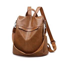 NAITOKE Rucksack Damen Anti Diebstahl Leder handtasche Tagesrucksack für Frauen Muttertagsgeschenk,0298Gelb von NAITOKE