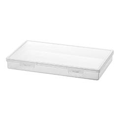 NAIXUE Transparente Bleistiftbox aus Kunststoff, große Kapazität, mit Schnappverschluss, Bürobedarf, Aufbewahrungsbox, Organizer von NAIXUE
