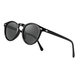 NAKED Optics Runde Polarisierte Sonnenbrille für Damen und Herren, Unisex (Schwarz (Schwarzes Glas)) von NAKED Optics