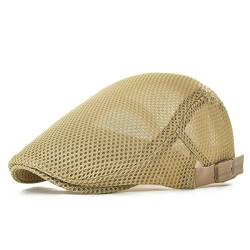 NALITARE Herren Schirmmütze Einstellbar Sommer Kappe Hut Schiebermütze Flatcap (Beige) von NALITARE