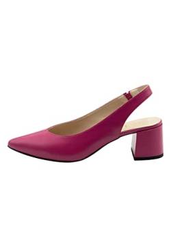 NALLY Damen Slingback-Pumps aus Leder, Rot, 36 EU von NALLY