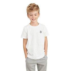 Jungen Kurzarm Shirt aus Bio-Baumwolle mit Logo Bright White 134-140 von NAME IT