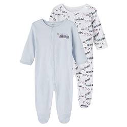 NAME IT 2er Pack Jungen Schlafstrampler aus Bio-Baumwolle Heather-68 von NAME IT