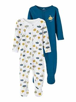 NAME IT Baby Baby-Jungen NBMNIGHTSUIT 2P W/F Legion Blue NOOS Kleinkind-Schlafanzüge, 50 von NAME IT