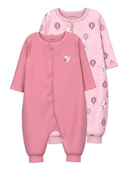 NAME IT Baby Girls NBFNIGHTSUIT 2P Zip Unicorn NOOS Schlafstrampler, Parfait Pink, 50 von NAME IT