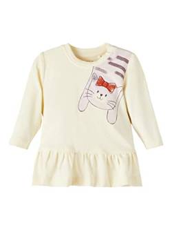 NAME IT Baby Girls NBFSANNA LS TOP Box Langarmshirt, Buttercream, 68 von NAME IT