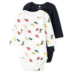 NAME IT Baby-Jungen NBMBODY 2P LS Bright White Dino NOOS Body, 62 von NAME IT