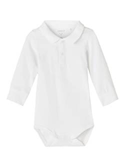 NAME IT Baby-Jungen NBMHOLGER LS Polo Body NOOS Langarmbody, Bright White, 62 von NAME IT