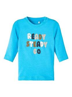 NAME IT Baby-Jungen NBMKUMON LS TOP Box Langarmshirt, Blue Atoll, 62 von NAME IT