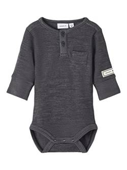 NAME IT Baby-Jungen NBMWYLA Wool/VIS LS XXIII Body, Blue Graphite, 62 von NAME IT