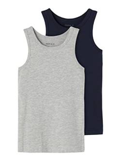 NAME IT Baby Jungen Nmmtank Top 2p Grey Melange Noos Unterhemd, Mehrfarbig (Grey Melange Grey Melange), 104 Hertsellergr e EU von NAME IT