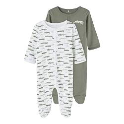 NAME IT Baby - Jungen nbmnightsuit 2p W/f agave crocodile noos Baby und Kleinkind Schlafanz ge, Green, 80 EU von NAME IT