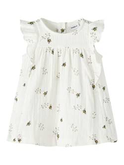 NAME IT Baby-Mädchen NBFHASINE CAPSL Dress Kleid, Bright White, 56 von NAME IT
