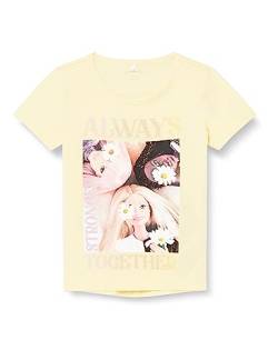 NAME IT Baby-Mädchen NMFABELINE Barbie SS TOP Box Sky T-Shirt, Double Cream, 98 von NAME IT